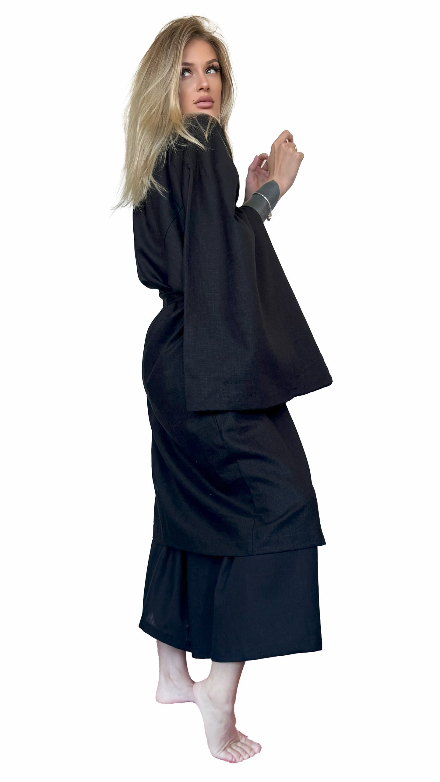 LONG LINEN KIMONO