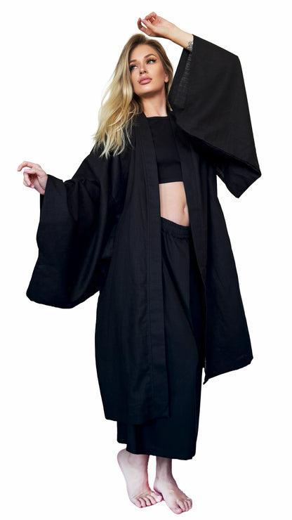 LONG LINEN KIMONO
