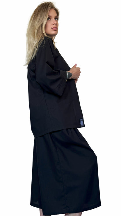 SHORT LINEN KIMONO TOP